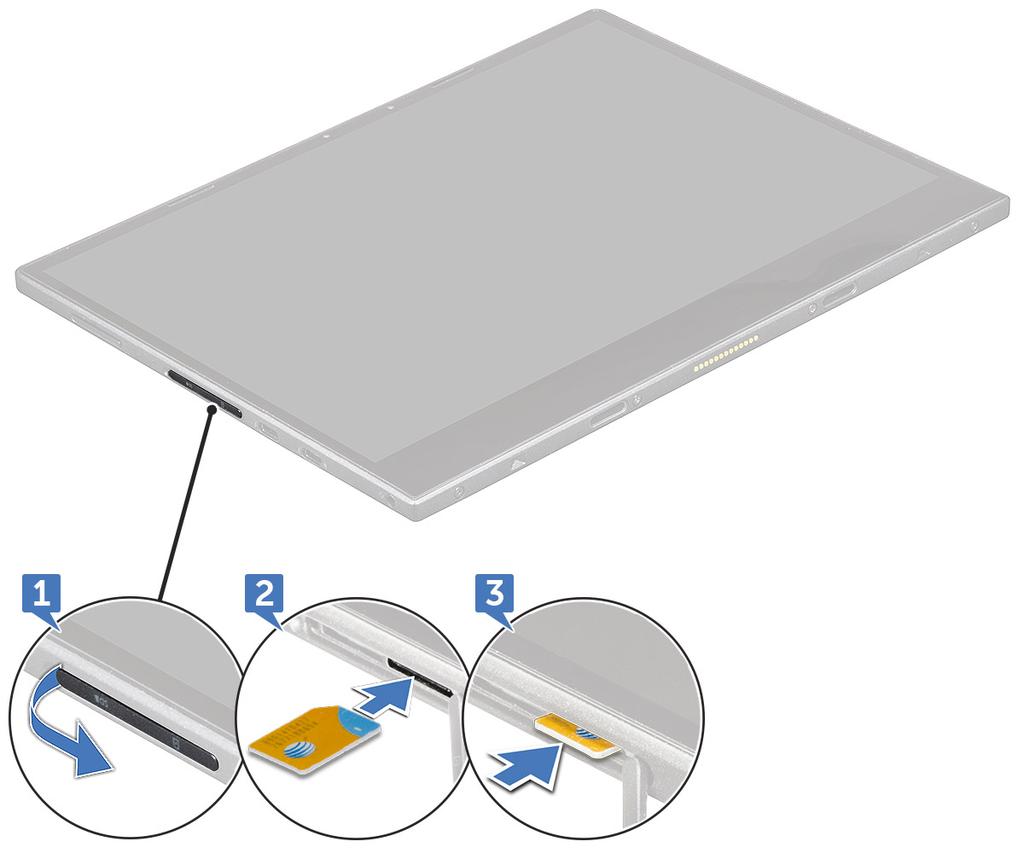 4 You can perform the same steps to remove the microsim. microsd card 1 Insert a paperclip or a microsd card removal tool into the pinhole on the microsd card tray [1].