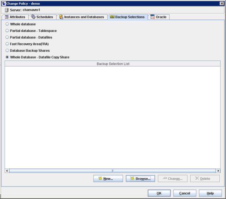 Oracle Intelligent Policy (OIP) configuration Create the Oracle Intelligent Policy for Oracle accelerator backups 38 6 Click the