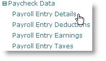 8.0 Payroll Entry Details The Payroll Entry Details view allows you to view earnings, deductions, and taxes for a single paycheck on one line.