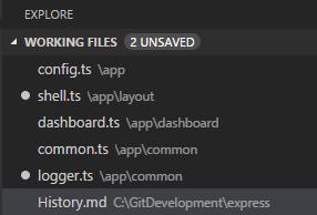 Think of the working files section as similar to Tabs that you may be familiar with in other code editors or IDEs. Just click a file in the working files section, and it becomes active in VS Code.