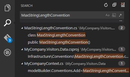 Tip: We support regular expression searching in the search box too. You can configure advanced search options by typing Ctrl+Shift+J. This will show additional fields to configure the search.