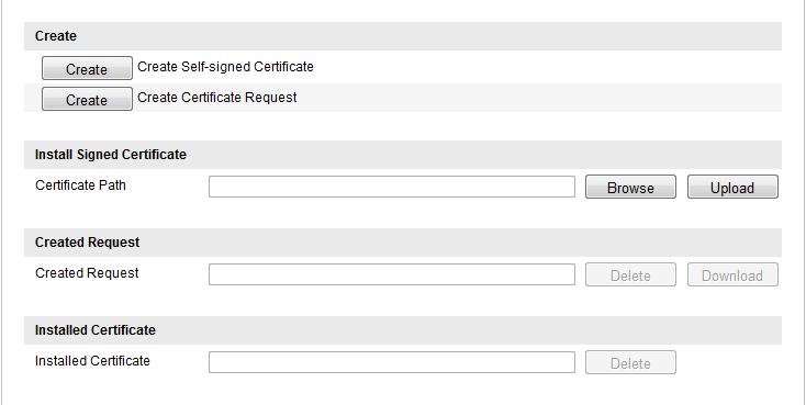 Figure 6-27 Create Self-signed Certificate 2) Enter the country, host name/ip, validity and