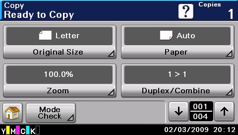 Initial Copy mode screen 1 2 4 3 No. Indication Description 1 Number of copies Indicates the specified number of copies.