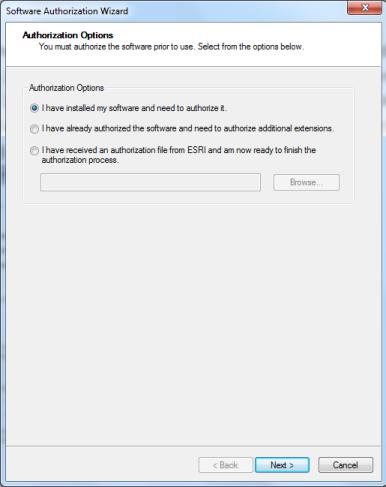 3. In the next window, under Authorization Options, select I