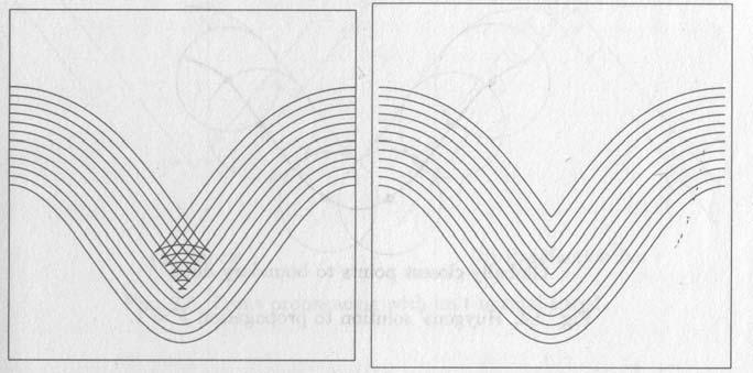Figure 3: Swallow tale and entropy solution Illustration from [6] Figure 4: Huygens' principle Illustration from [6] In the studies of flame propagation Sethian posed a so-called entropy condition to