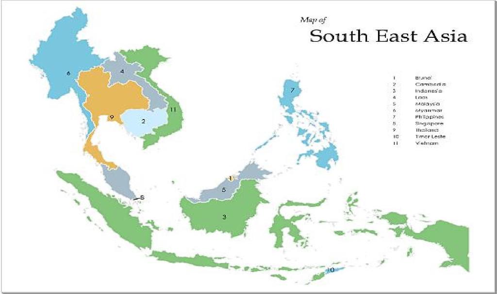 Bản đồ Đông Nam Á Trên đây là những khái quát chung sơ bộ về bộ công cụ Map trong Visio.