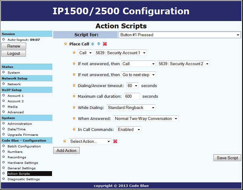 Sample Application using Dual Accounts on the IP1500/2500 Phone If using both accounts on a speakerphone, you must then set up 2 numbers (one via Account 1 and the other via Account 2 ), and an