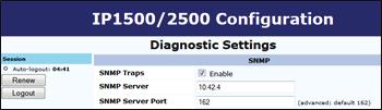 Configuring Diagnostics Diagnostic Settings The speakerphone diagnostic settings are configured by: Selecting Diagnostic Settings in the Code Blue Configuration. Click the Enable check box.