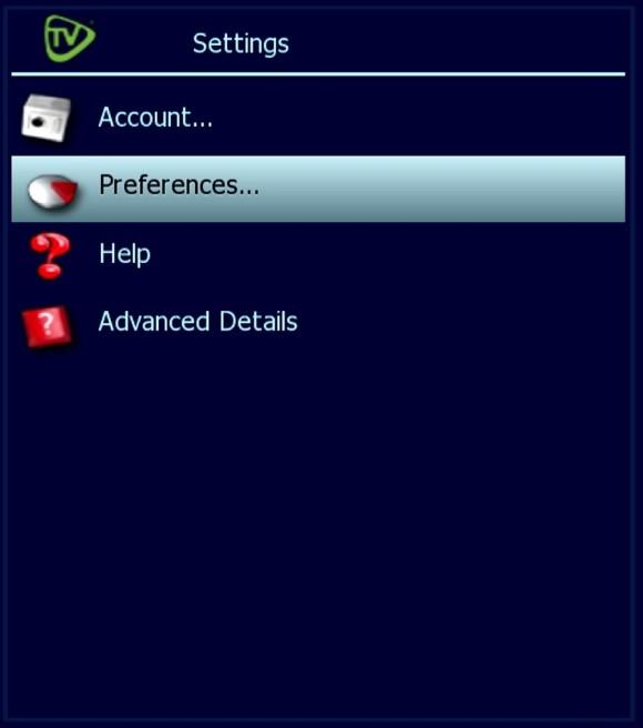 Set Preferences Preferences are customized settings you can make for your Skitter TV system to control. 1. Open the Main Menu 2. Navigate to Settings 3.