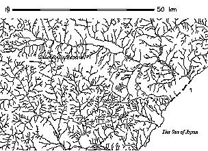 m) and rapid (1 3 m/sec) course, sometimes waterfalls. The major rivers (Dzhiguitovka, Serebryanka) near the sea flow through large estuary valleys [1]. Figure 3: The hydrography network.