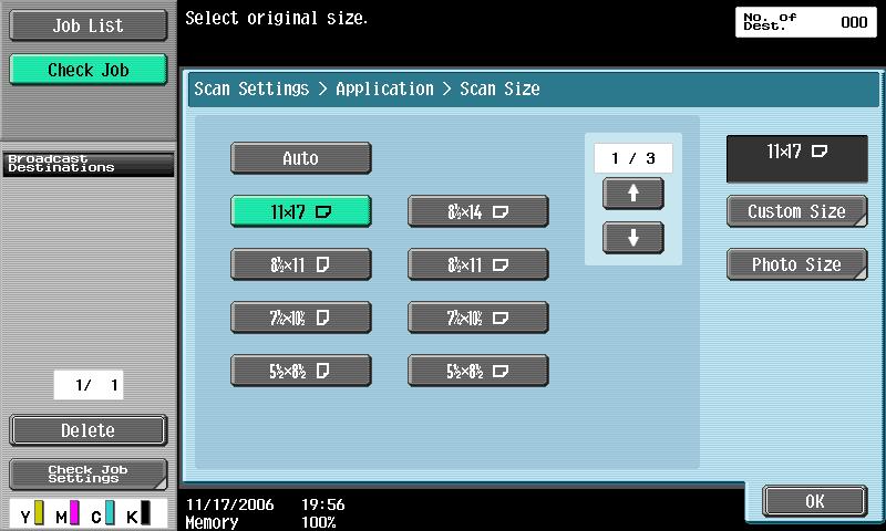 Scanning 4 Select the size and orientation.