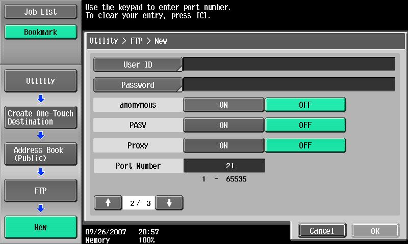 Specifying Utility mode parameters 3 7 Touch [Host Address], and then type in the IP address or host name.