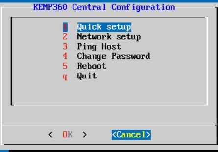 Manually Set the Network Settings Figure 4-2: Console Initial Configuration Screen 2.