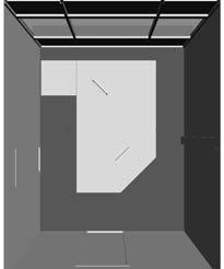 position for the glare evaluation at.2 m height respectively). 3.6m 4.6m 3.6m 2.85m Figure : Layout of the office model. Left: Top view.