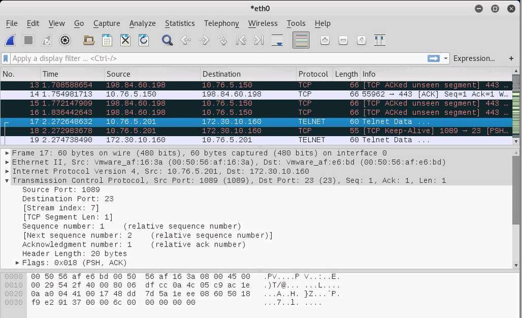 EH-Kali Record source port for the next step Run Wireshark on