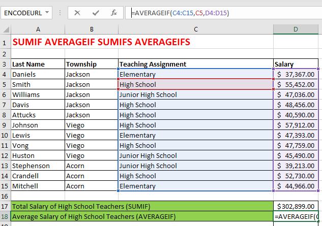 SUMIF AVERAGEIF The SumIF and AverageIF functions can perform calculations based upon one condition.