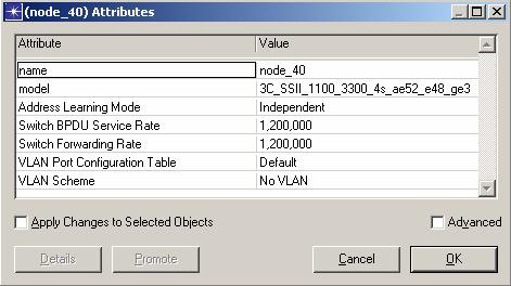 As you can see it contains attributes and values. This is in effect the settings for the network node. For the model attribute go to the Value field and click over it.