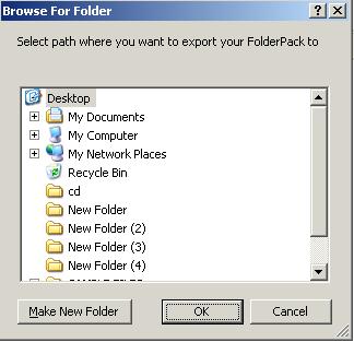 30 4. On the Browse for Folder window, navigate to the network location of the folder where you will export the selected folder pack to.