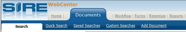 2 Searching and Viewing Documents in SIRE WebCenter Introduction to Document Searches Folders and files stored in the SIRE system can be easily retrieved using any of the search methods available in