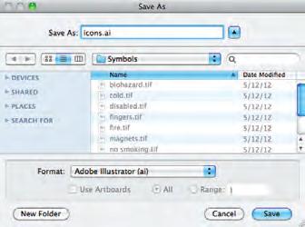 11. Choose File>Save As and navigate to your WIP>Symbols folder.