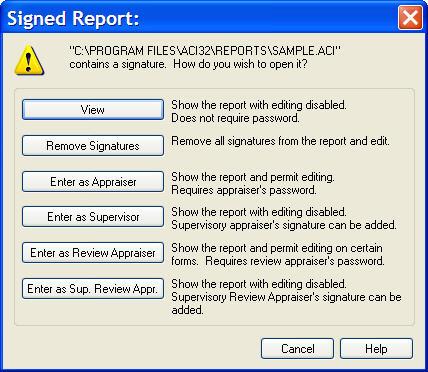 Clearing Signatures from the Current Open Report 1. Click Tools > Sign Report. 2. Select the Signature Name, enter the Password and click OK. 3. Select the Signature, click Clear, and click Done.