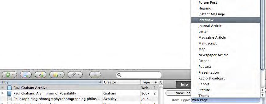 4. By default, Zotero makes a snapshot and saves a copy of the web page will be added as a child item.