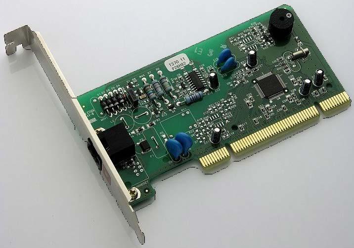 Chapter 2 A modern PCI modem with the speaker shown in the upper right (SOURCE: http://commons.wikimedia.org/wiki/file:tarjetapcimodeminternosmartlink56k.
