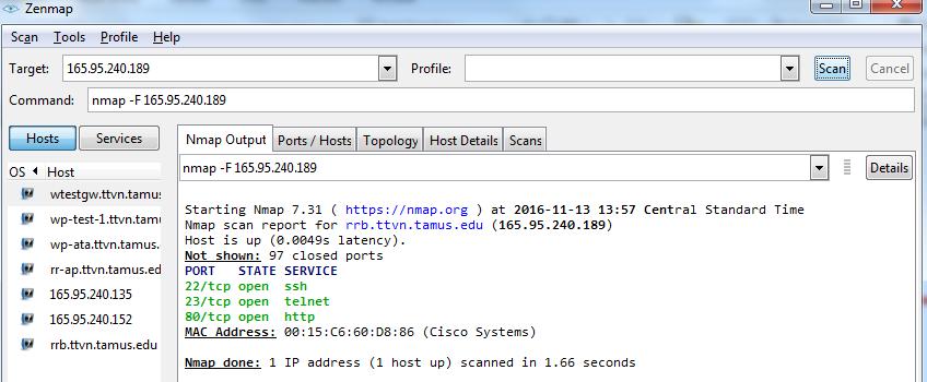Fast Port Scan nmap scans top 1,000 ports by