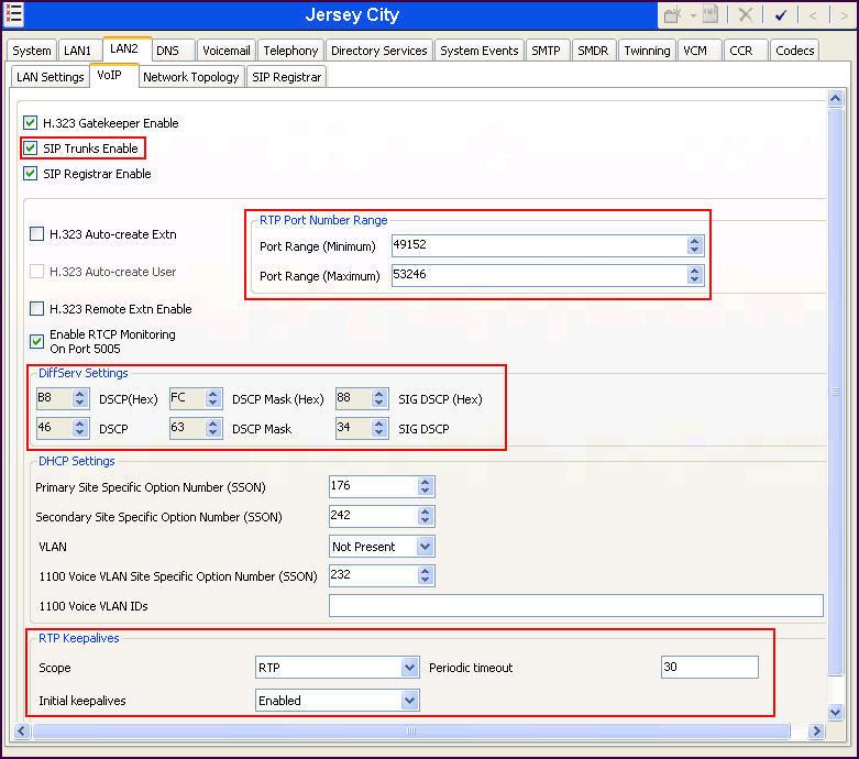 On the VoIP tab of LAN2 in the Details Pane, check the SIP Trunks Enable box to enable the configuration of SIP trunks.