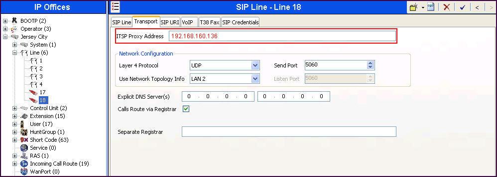5.6. Administer SIP Line (Second) As noted in Section 3, SoTel Systems SIP Trunking uses two border elements for connecting to the business sites.