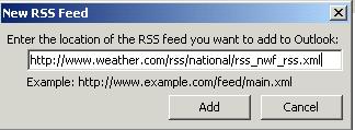 3. Select the icon from the Internet Explorer toolbar. This will move you to the site s RSS page. 4. Highlight and copy the website address in the address bar.