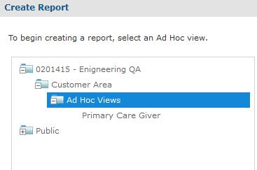 Analytics cont. Create Report: Create and format interactive reports from existing Ad Hoc views. In this area, you can create a new report by clicking Create.
