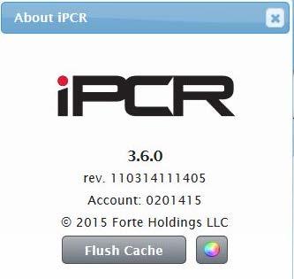 Persistent ipcr web features cont. About: About is found by selecting Help then About.