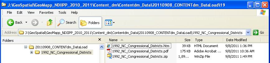 c. Create a folder that will hold a folder for each dataset you want to load into CONTENTdm. Then create a subfolder for the dataset, using the dataset name.