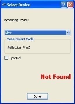 Searching for device Device Found Device not found A Not Found display indicates that the device is not properly connected or that the device driver is not properly installed.