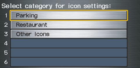 Touch the icons to select (goes blue) or remove them (symbol is gray).