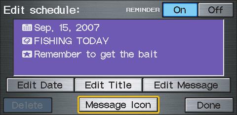 You can scroll through the calendar day by day by pushing the joystick or select the day by voice.