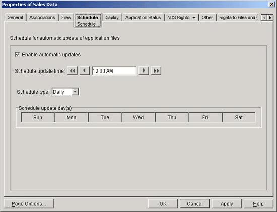 To schedule the distribution of a Handheld Application object: 1 In ConsoleOne, right-click the Handheld Application object, then click Properties to display the General page.