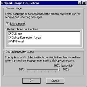 To configure network usage restrictions: 1 Run console.exe from the zfhap directory (by default, program files\novell\zfhap). 2 Click Operations > Configure Communications.