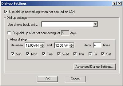 7.2.3 Configuring Dial-Up Communications You can configure the proxy service to automatically attempt to connect to the server using a dial-up connection.