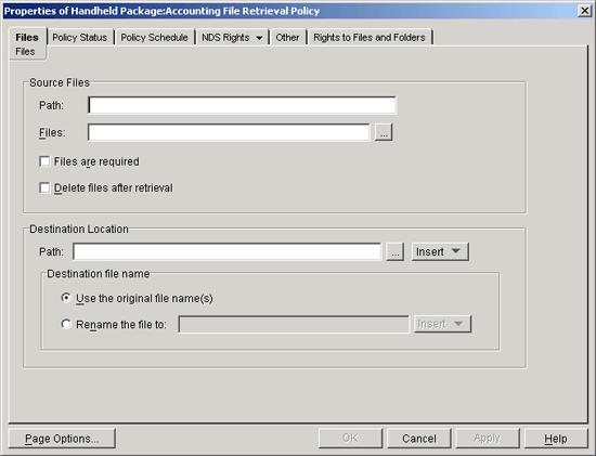 5 Select the check box under the Enabled column for the newly created WinCE File Retrieval policy.