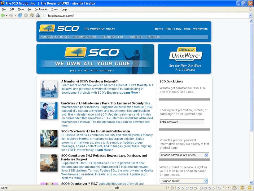 Chapter 6 The above image shows what the SCO homepage looked like after being defaced quite subtle, don't you think?