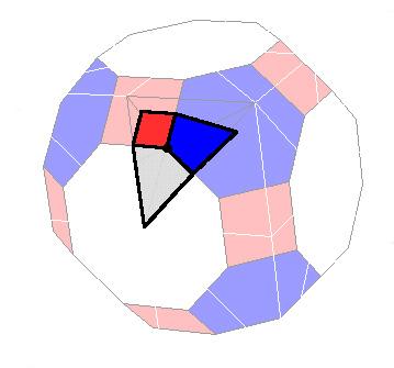 sphere. AK s construction, based on the Platonic solids, has the advantage that all of the polygons are the familiar 2D ones rather than spherical ones described by Ball.