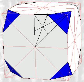 Second, at the start and end of the transition the white polygons are triangles.