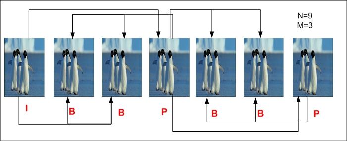 2.3. INTRA-FRAME CODING 19 Figure 2.4: A group of picture of video sequence in display order. is used to form a prediction for frame 4P.