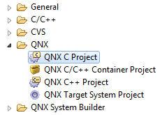 5. Creating a program project 5. Creating a program project Start the QNX Momentics IDE on your development host: on a Windows development host, choose QNX Software Development Platform 6.6 run-qde.