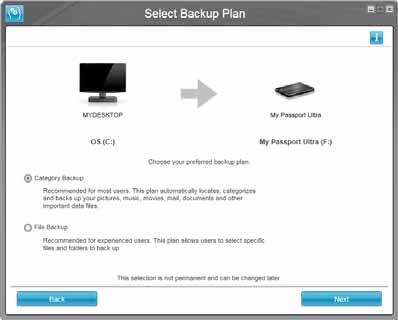 12. Click Next on the Select Backup Devices screen to display the Select Backup Plan screen: 13.