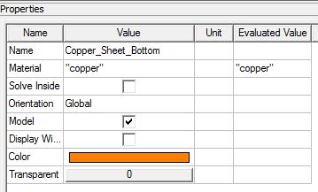 properties tab, or by going to the toolbar and selecting HFSS- >Design Properties. 6. Select Box1 to the left of the 3D modeler window and look at the Properties Window.