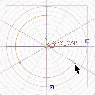 first arc by picking its center, its first end point along datum B, moving your pointer in a counter clockwise direction, and its last end point along one of the 30-degree centerlines [Fig. 14.