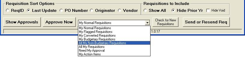 3) Requisition Sort Options allows you to sort your requisitions by ReqID, Last